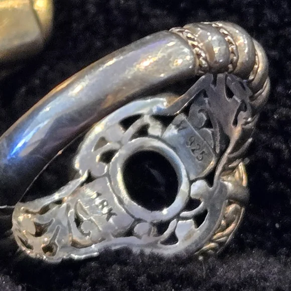 Robert Manse 18k & 925 Sterling Silver Amethyst Gemstone Ring Vintage - Picture 6 of 7